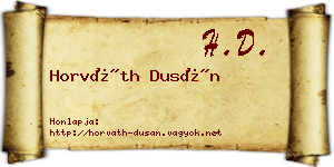 Horváth Dusán névjegykártya